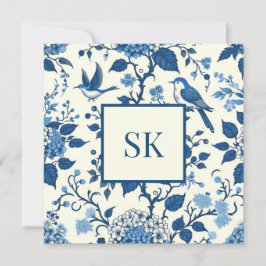 Custom Monogram Chinoiserie Blue und White