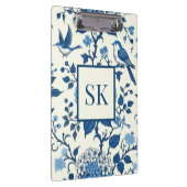 Custom Monogram Chinoiserie Blue und White Klemmbrett (Rechts)