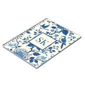 Custom Monogram Chinoiserie Blue und White Notizblock (Linke Seite)