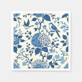 Custom Monogram Chinoiserie Blue und White Serviette