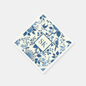 Custom Monogram Chinoiserie Blue und White Serviette (Ecke)