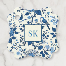 Custom Monogram Chinoiserie Chic, Hydrangeas Geschenkanhänger