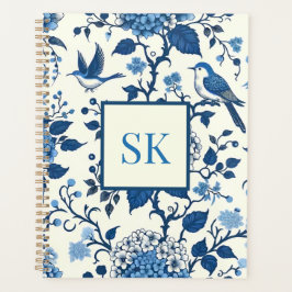 Custom Monogram Chinoiserie Chic, Hydrangeas Planer