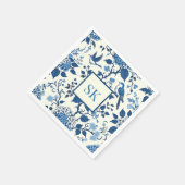 Custom Monogram Chinoiserie Chic, Hydrangeas Serviette (Ecke)