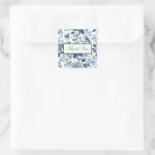 Custom Monogram Chinoiserie Chic, vielen Dank Quadratischer Aufkleber (Tasche)