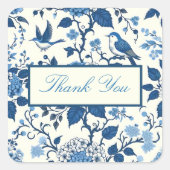 Custom Monogram Chinoiserie Chic, vielen Dank Quadratischer Aufkleber (Vorderseite)