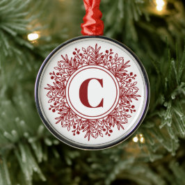 Custom Monogram Christmas Ornament Aus Metall