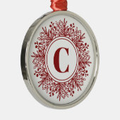 Custom Monogram Christmas Ornament Aus Metall (Rechts)