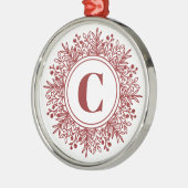 Custom Monogram Christmas Ornament Aus Metall (Links)
