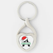 Custom Monogram Christmas Personalisiert Mit Monog Schlüsselanhänger (Vorderseite)