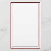 Custom Monogram Cinnamon Rose Border Stationery  Briefpapier (Rückseite)