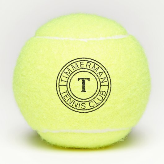 Custom Monogram-Club Name Bold Initial Tennis Ball (Vorderseite)