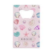 Custom Monogram Coastal Seashell Pearl Ocean Gesch