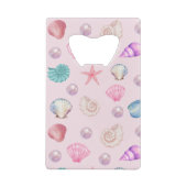 Custom Monogram Coastal Seashell Pearl Ocean Gesch Geldbeutel Flaschenöffner (Rückseite)