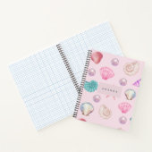 Custom Monogram Coastal Seashell Pearl Ocean Gesch Notizblock (Innenseite)