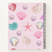 Custom Monogram Coastal Seashell Pearl Ocean Gesch Notizblock (Rückseite)