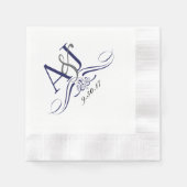 Custom Monogram Coined Luncheon Napkin Serviette (Vorderseite)
