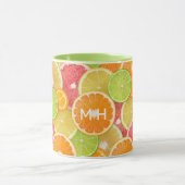 Custom Monogram Colorful Citrus Tasse (Zentrum)