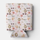 Custom Monogram Coquette Niedlich Girly Throw Kiss Dosenkühler (Rückseite)