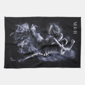 Custom Monogram Dancing Couple Geschirrtuch (Horizontal)