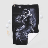 Custom Monogram Dancing Couple Golfhandtuch (Insitu)