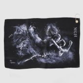 Custom Monogram Dancing Couple Golfhandtuch (Horizontal)
