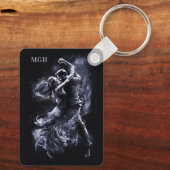 Custom Monogram Dancing Couple Schlüsselanhänger (Rückseite)