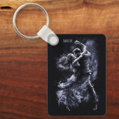 Custom Monogram Dancing Couple Schlüsselanhänger (Vorderseite)