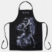 Custom Monogram Dancing Couple Schürze (Vorderseite)