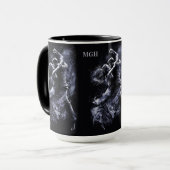 Custom Monogram Dancing Couple Tasse (Vorderseite Links)