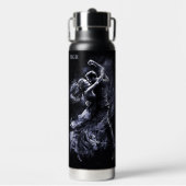 Custom Monogram Dancing Couple Trinkflasche (Vorderseite)