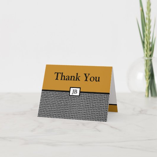 Custom Monogram Dankeschön Card Dankeskarte (Vorderseite)