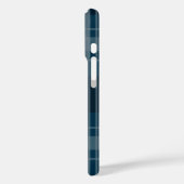 Custom Monogram Dark Blue Kariert Case-Mate iPhone Hülle (Rückseite / Links)