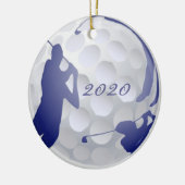 Custom Monogram Dating Golf Sport Hobby Keramikornament (Links)
