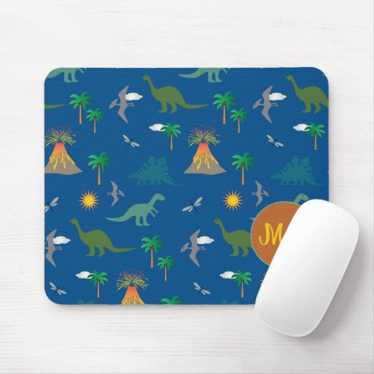 Custom Monogram Dino Mousepad (Mit Mouse)