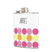 Custom Monogram Dots bunt Funny Flask Flask Flachmann (Links)