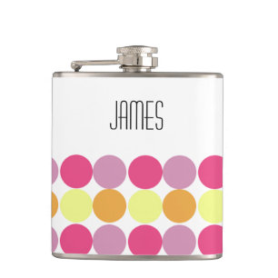 Custom Monogram Dots bunt Funny Flask Flask Flachmann