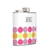 Custom Monogram Dots bunt Funny Flask Flask Flachmann (Rechts)