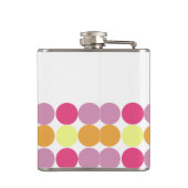 Custom Monogram Dots bunt Funny Flask Flask Flachmann (Rückseite)