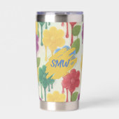 Custom Monogram Drip Flower  Thermobecher (Vorderseite)