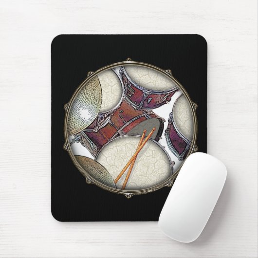 Custom Monogram Drummer Snare Drum Drumstick Music Mousepad (Mit Mouse)