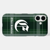 Custom Monogram Dunkelgrün Kariert Case-Mate iPhone Hülle (Rückseite (Horizontal))