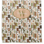 Custom Monogram Duschvorhang Mitte Jahrhundert Mod (Vorderseite)