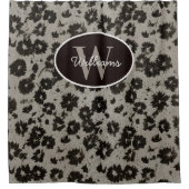 Custom Monogram Duschvorhang Moderne Blumenmatte (Vorderseite)