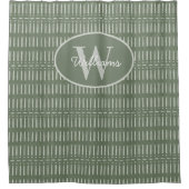 Custom Monogram Duschvorhang Sage Green Boho (Vorderseite)