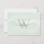 Custom Monogram Dusty Green Watercolor Family Dankeskarte (Vorderseite)