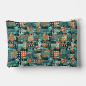 Custom Monogram Dutch Houses Pattern Zubehörtasche (Rückseite)