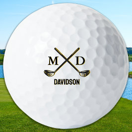 Custom Monogram Elegant Golfer Personalized Name Golfball