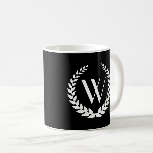 Custom Monogram Elegant Kaffeetasse (VorderseiteRechts)