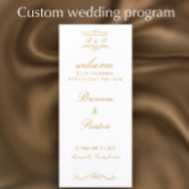 Custom Monogram Elegant Modern Gold Wedding Programm